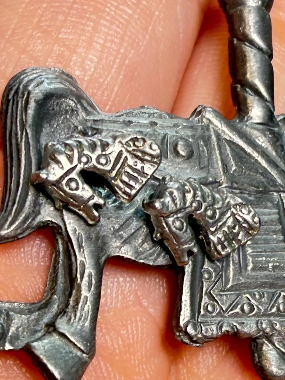 Vintage Pewter Carousel Horse Brooch Gray Silver Tone Horse Pin Western